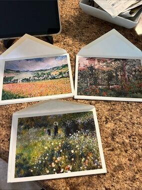 Set of Floral Impressionist Art Note Cards - Multi-Color